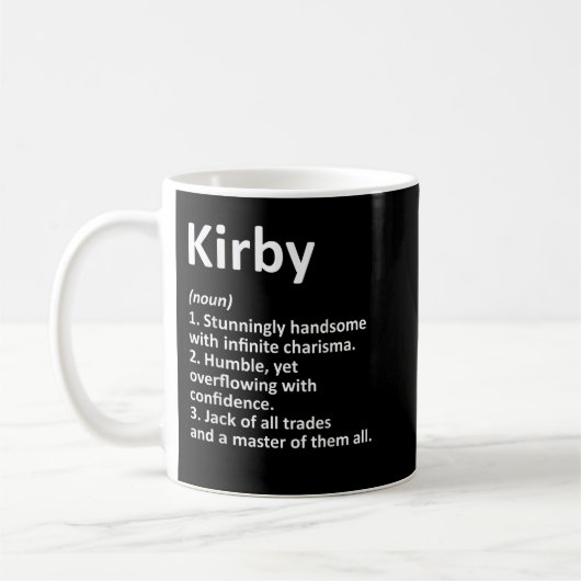 KIRBY Definition Personalisiert Name Funny Birthda Kaffeetasse (Links)