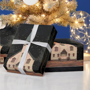 Kirche am Abend Geschenkpapier