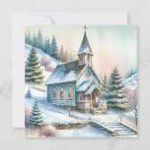 Kirche am Schneewintertag | Christmas Karte (Vorderseite)