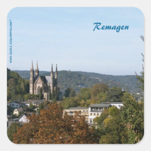 Kirche Apollinaris in Remagen, Deutschland Quadratischer Aufkleber