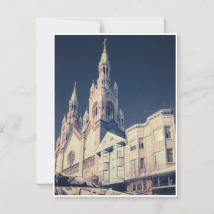 Kirche Architektur Stadtbild und Reflektion Postkarte