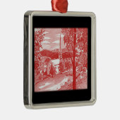 KIRCHE AUF DER HÜGEL-VERZIERUNG SILBERNES ORNAMENT (Rechts)