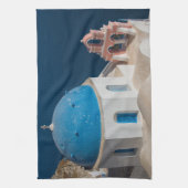 Kirche auf der Insel Santorini, Griechenland Geschirrtuch (Vertikal)