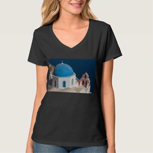 Kirche auf der Insel Santorini, Griechenland T-Shirt (Vorderseite)