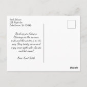 Kirche auf einem Hügel im Herbst Postkarte (Rückseite)