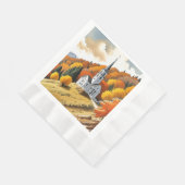 Kirche auf einem Hügel im Herbst Serviette (Ecke)