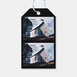 Kirche auf einem Hügel mit Psalm 15:1-2 Geschenkanhänger