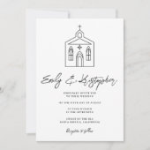 Kirche auf Hochzeitsfoto Einladung (Vorderseite)