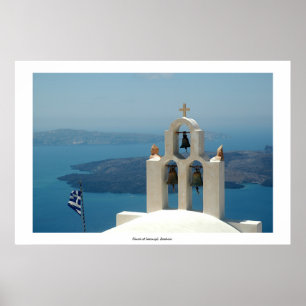 Kirche bei Imerovigli, Santorini Poster