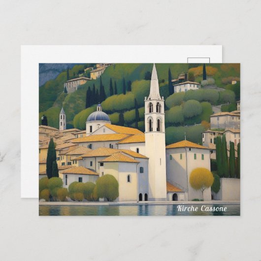Kirche Cassone Gustav Klimt Gemälde Postkarte (Vorne/Hinten)