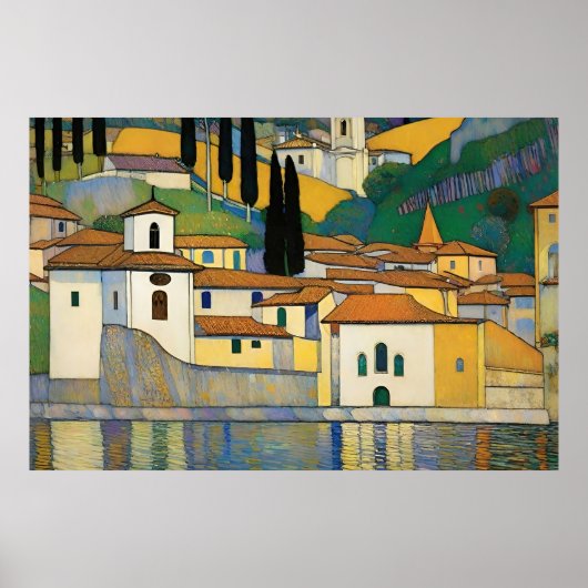 Kirche Cassone Gustav Klimt Malerlandschaft Poster (Vorne)
