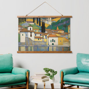 Kirche Cassone Gustav Klimt Malerlandschaft Wandteppich Mit Holzrahmen