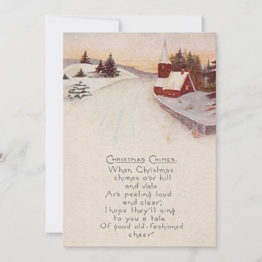 Kirche Christlich Schnee Winter Einladung (Vorderseite)