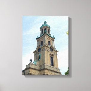 Kirche Corner und Tower of Cathedral Plaza Greetin Leinwanddruck