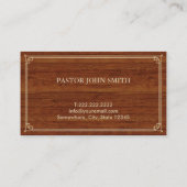 Kirche Cross Gold Gerahmt Elegante Holzpfleger Visitenkarte (Rückseite)