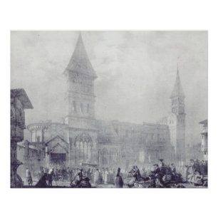Kirche der Abtei Saint Philibert in Tounus Poster