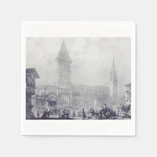 Kirche der Abtei Saint Philibert in Tournus Serviette (Vorderseite)