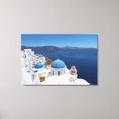 Kirche der Blauen Kuppel in Santorini, Griechenlan Leinwanddruck (Vorderseite)