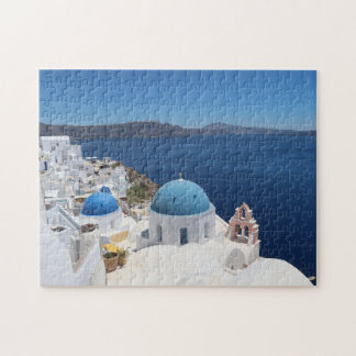 Kirche der Blauen Kuppel von Santorini Puzzle