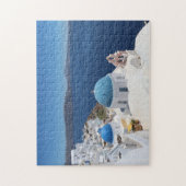 Kirche der Blauen Kuppel von Santorini Puzzle (Vertikal)