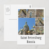 Kirche des Erretters am Blut, St.Petersburg Postkarte (Vorne/Hinten)