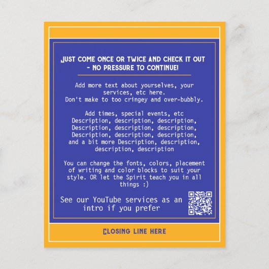 Kirche Einladung Gottesdienst Einladung hell Flyer (Hinten)