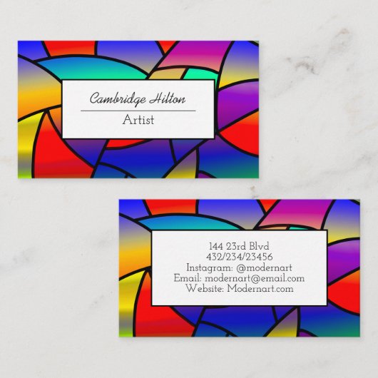 Kirche gesteinigtes Glas Visitenkarte (Vorne/Hinten)