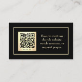 Kirche Gold und Schwarz QR-Code Bibel Visitenkarte (Rückseite)