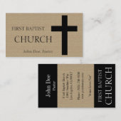 Kirche Horizontales Tan/Schwarz Visitenkarte (Vorne/Hinten)