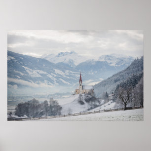 Kirche im Zillertal im Winterplakat Poster