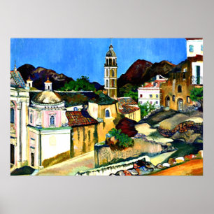 Kirche in Belgodere, Korsika Poster