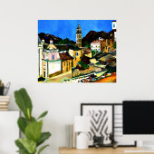 Kirche in Belgodere, Korsika, schöne Kunst, Poster (Heimbüro)