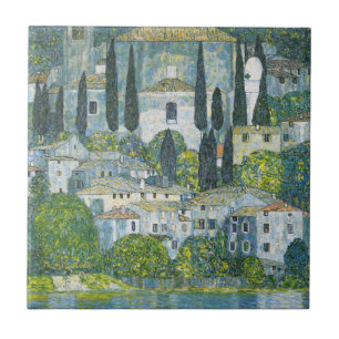 Kirche in Cassone von Gustav Klimt Fliese