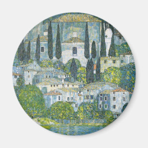 Kirche in Cassone von Gustav Klimt Magnet