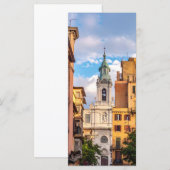 Kirche in der Stadt Menükarte (Vorne/Hinten)