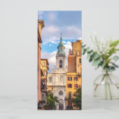Kirche in der Stadt Menükarte (Stehend Vorderseite)