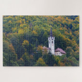 Kirche in einem Regenwald in Slowenien Puzzle (Horizontal)