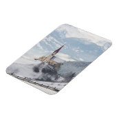 Kirche in einer alpinen Winterlandschaft Magnet (Linke Seite)
