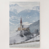 Kirche in einer alpinen Winterlandschaft Puzzle (Vertikal)