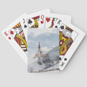 Kirche in einer alpinen Winterlandschaft Spielkarten (Rückseite)
