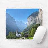 Kirche in Lauterbrunnen, Schweiz Mousepad (Mit Mouse)