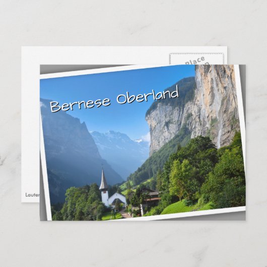 Kirche in Lauterbrunnen, Schweiz Postkarte (Vorne/Hinten)