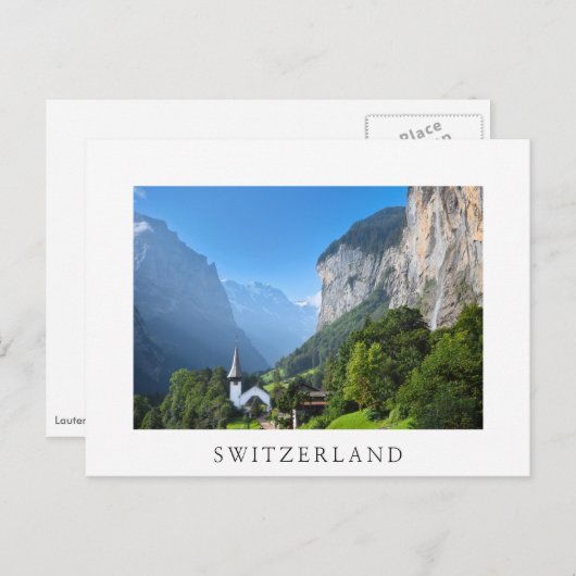 Kirche in Lauterbrunnen, Schweiz Postkarte (Vorne/Hinten)