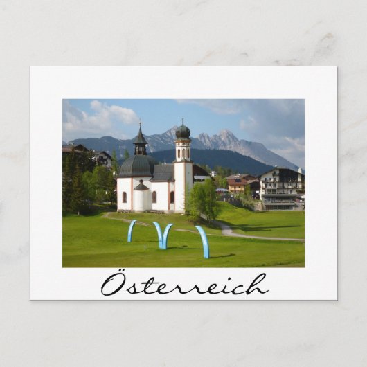 Kirche in Österreich - weiße Postkarte (Vorderseite)