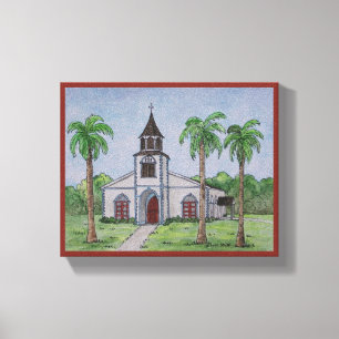 Kirche in Runaway Bay, Jamaika Leinwanddruck