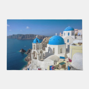 Kirche in Santorin, Griechenland Fußmatte
