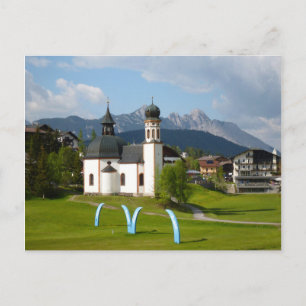 Kirche in Seefeld, Österreich, Postkarte