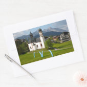 Kirche in Seefeld, Österreich, rechteckiger Aufkle Aufkleber (Umschlag)
