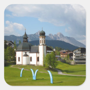 Kirche in Seefeld, österreichischer Aufkleber
