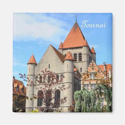 Kirche in Tournai - schöne Stadt in Belgien Magnet (Vorne)